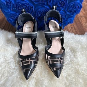 - [ ] Fendi sling back pumps size 38 brand new authentic